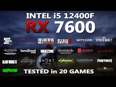 AMD RX 7600 + Intel i5 12400F Gaming Benchmark Test | Tested in 20 Games | RX 7600 8GB Gaming Test |